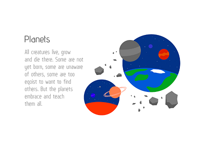 Planets astronaut cosmos icon illustration planet web design