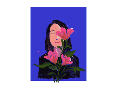 Une petite fleur flower illustration portrait