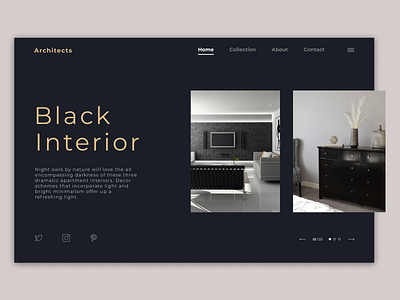 Black Interior Architects app design figma interior minimal ui ux web webdesign website