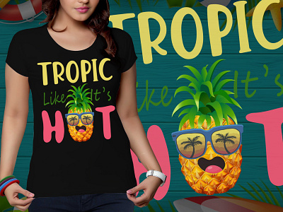 Tropic like it s hot t shirt design branding custom t shirt design design drawing graphic design hot summer t shirt illustration logo summer summer funny tshirt summer t shirt summer time t shirt summer tshirt sunset t shirt t shirt design t shirt illustration tropic hot t shirt typography vector