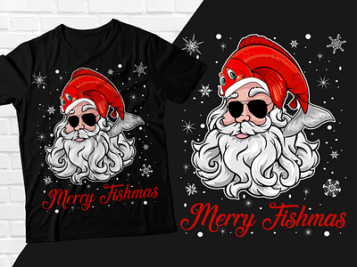 Merry Fishmas Illustration T-shirt Design christmas fishing christmas fishing tshirt christmas illustation christmas tshirt design drawing fishing santa fishmas graphic design illustration merch designer merry merry fishmas santa tshirt t shirt t shirt design t shirt illustration tshirt design typography xmas shirt