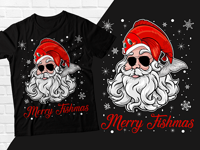 Merry Fishmas Illustration T-shirt Design