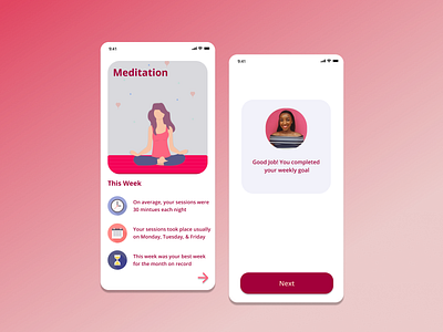 Myndful - Meditation App Concept app design figma flat ios minimal ui ux