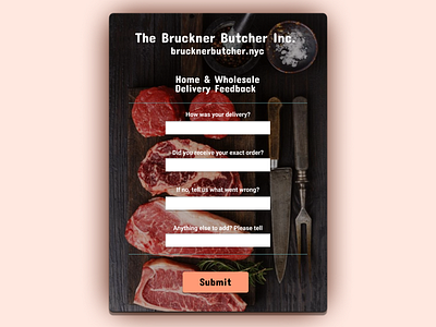 Butcher Shop Feedback Form branding design figma flat ui ux web