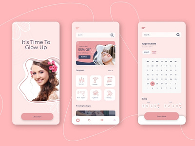 Beauty Saloon App Design branding graphic design ui uidesign uiux
