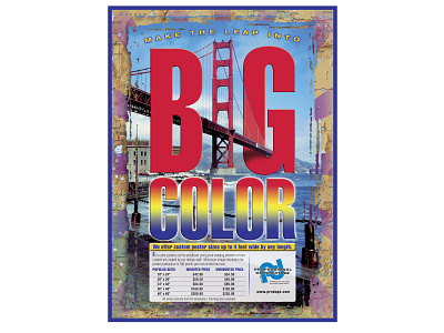 Big Color - promotional poster art direction big branding bridge golden gate bridge graphic design illustration leap photo montage photo retouching photoshop poster promotional design red san francisco