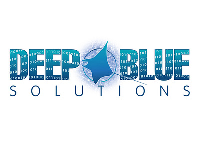 Deep Blue Solutions - Logo design art direction blue branding bubbles deep blue deep blue solutions deep blue solutions graphic design identity design logo manta ray marine ocean vector water