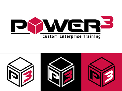 Power Cubed - Logo design abstract art direction brand identity branding cube exponent geometric graphic design identity design logo owen design power red technology tom owen vector