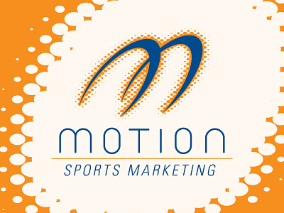 Motion Sports Marketing Logo abstract art direction blue dot graphic design halftone halo logo marketing minimal motion orange sports tom owen typography