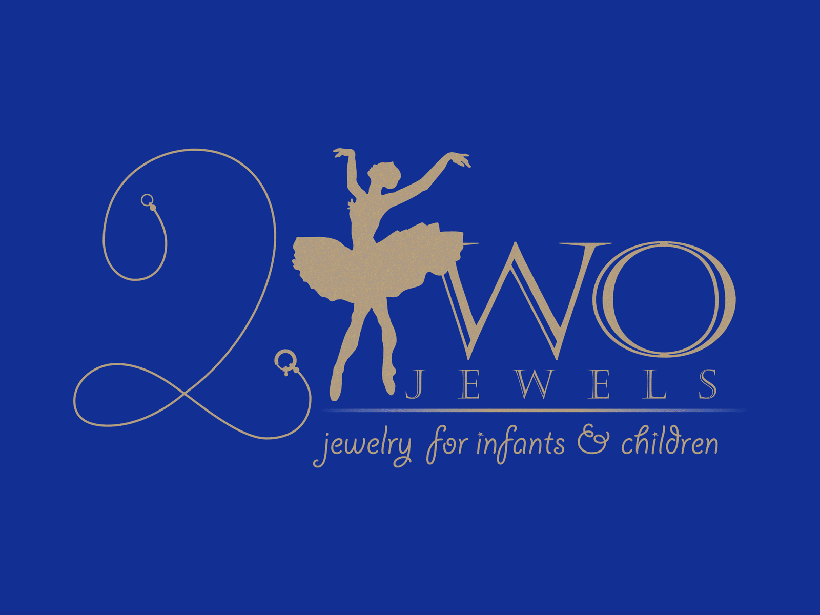 2 Two Jewels - Logo art direction ballerina blue children dancer gold graphic design identity design jewelry jewelry logo tutu