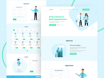 Medical Center - Landing Page 2020 trend branding clean company creative health healthcare hospital illustration insurance interface landing page medical minimal typography ui uidesign uiux web website