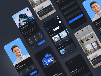 Rent Apartment : Real Estate mobile app - Dark Version