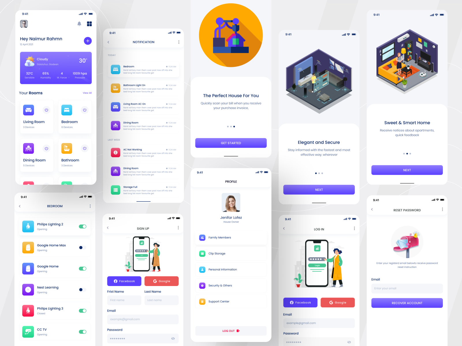 Smart Home App by Naimur Rahman on Dribbble