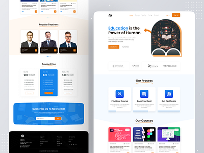 E-Learning Platform Landing Page clean courses creative design e learning education education website interface landing landing page learning minimal online learning teaching ui ux web design web site