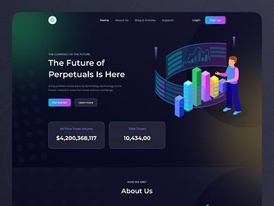 Cryptocurrency Landing Page Header