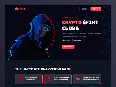 NFT Fighting Game website - Header 3d nft creative crypto defi design etheric fighting game game kong kongz league minting motion nba nft game rkl rumble ui ux web3