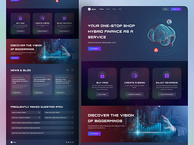 Crypto - Finance Landing Page app bitcoin blockchain btc crypto crypto app defi ethereum exchange faq finance fintory investments landing page minimal section ui ux wallet website design