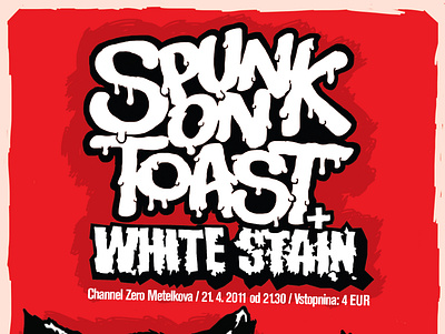 Concert poster for Spunk on Toast concert concert poster event poster gig poster hardcore illustration music poster poster art punk