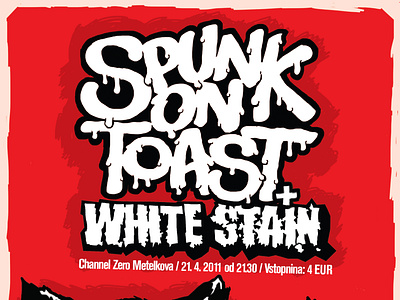 Concert poster for Spunk on Toast