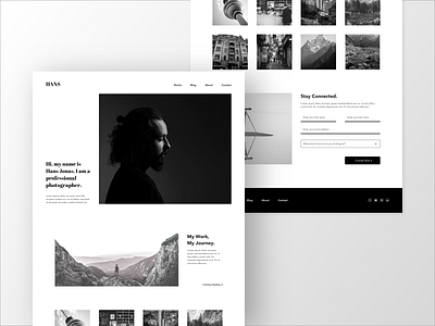 Minimal Portfolio & Personal Website Concept black design landing page minimal portfolio product design sketch typogaphy ui ux web webdesign website white