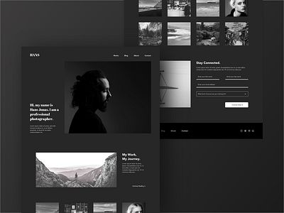 Minimal Portfolio & Personal Website Concept w/ Dark Mode black dark mode dark theme dark ui landingpage minimal product design typogaphy ui ux web web design website