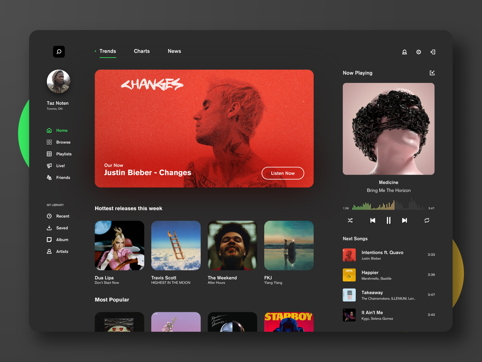 Music Streaming Desktop App Ui Concept By Luke Liu On Dribbble