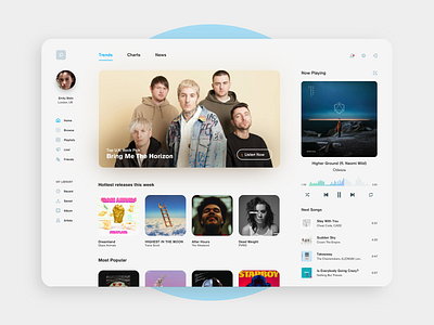 Music Streaming Web App UI Concept