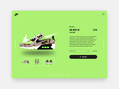 Nike Air Max 90 "Duck Camo" Concept clean ui e commerce shop ecommerce nike air max product design shoes store ui ux web web design web store
