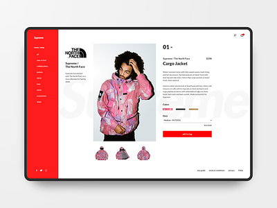Supreme online store concept e commerce ecommerce ecommerce design minimal product design ui web design web shop web store