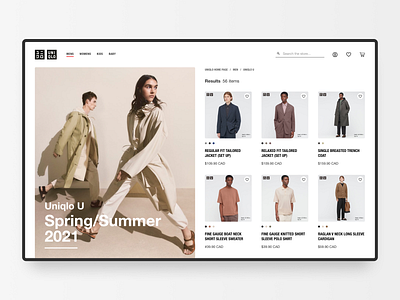 uniqlo online store - PLP exploration e commerce e commerce app ecommerce minimal online shop online shopping product design product detail page product listing product page shopping ui ux web store