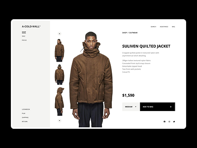 a-cold-wall* - web store PDP exploration fashion minimal online store product design product detail page product page shopping streetwear ui ux web store webdesign