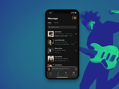 Music Streaming App - Message Function Concept