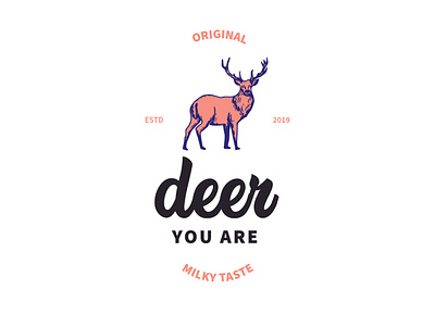 DEER YOU ARE BADGE badge design doodle