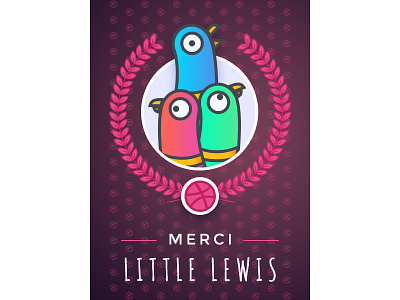 Merci Little Lewis ! celebration cute excited hello illustration pidgeons pink thank you