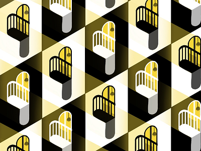 Balcony 2d balcony illustration pattern procreate yellow
