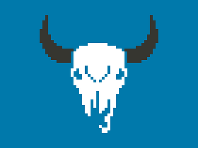 Pixel Bison Skull