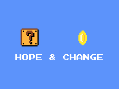 Hope & Change 8 bit mario silly slogan