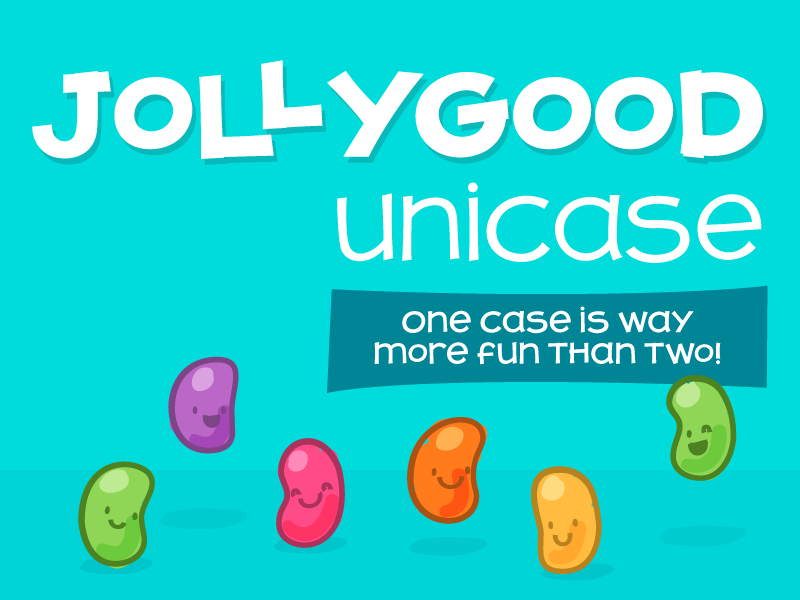 Jollygood Unicase Font type design candy jellybean jollygood typography monocase unicase font comic cartoon