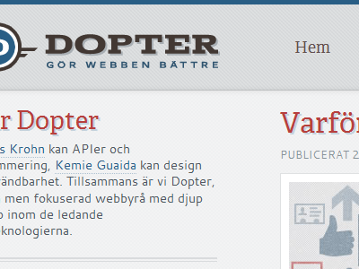 Dopter website gray header retro serif site texture web website