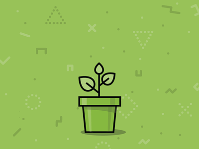 Growth green grow growth icon illustration leaf line outline plant pot simple vector