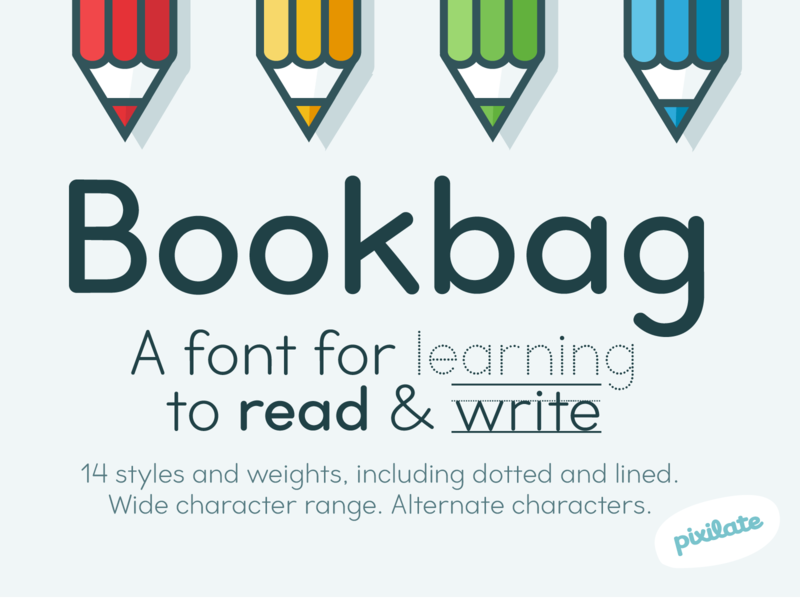 Bookbag school font children cute font rounded school typedesign typeface typography