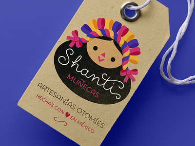 Handmade mexican doll branding art branding colorful crafts cute doll handcraft handicrafts handmade label logo mexican mexico otomi tag typography vector