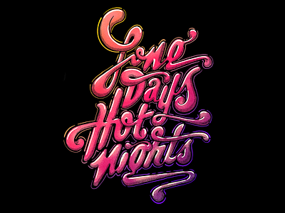 Long Days, Hot Nights day design hand lettering lettering lockup night purple red summer type typography