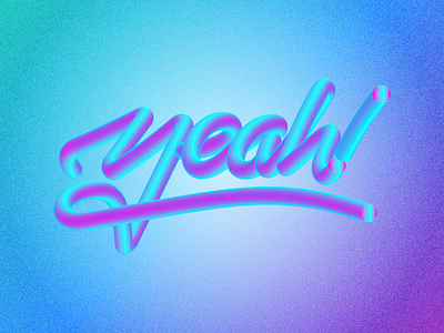 The Yeah series 3/5: OptArt Style · Lettering blue design gradient hand lettering lettering type typography