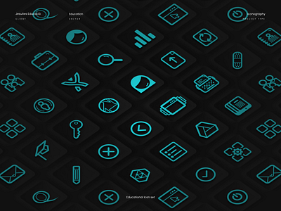 Educational icon set cyan education graphic design icon design icon set iconography icons online services product design school vector