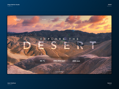 Explore the desert desert design desktop ui user interface userinterface visual design