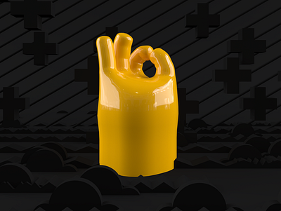 I'm Ok! 3d 3d art 3d artist 3d modeling black challenge cinema 4d dtiys hand render yellow