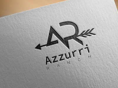 AR Azurri Ranch Logo advertisement branding design flat icon illustration logo typography vector