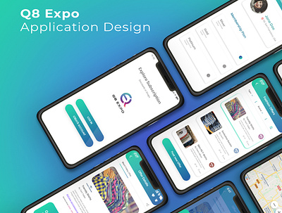 Q8 expo app design creative design template ui ux