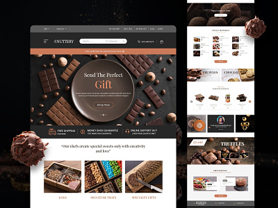Nuttery Chocolate Web Page branding chocolate chocolate website creaive design gift gift chocolate homepage nuttery ui ux web page website
